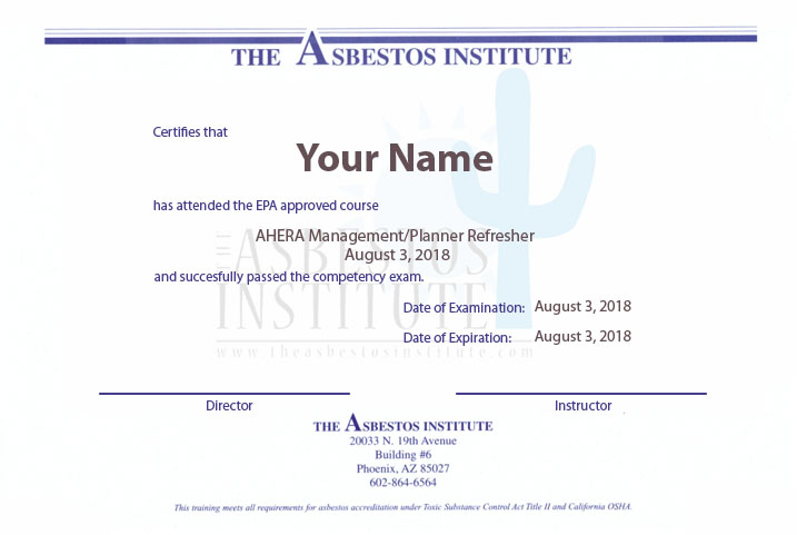 California Asbestos Certification & Training License