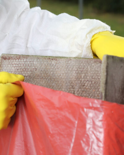 Disposal of Asbestos Material close up