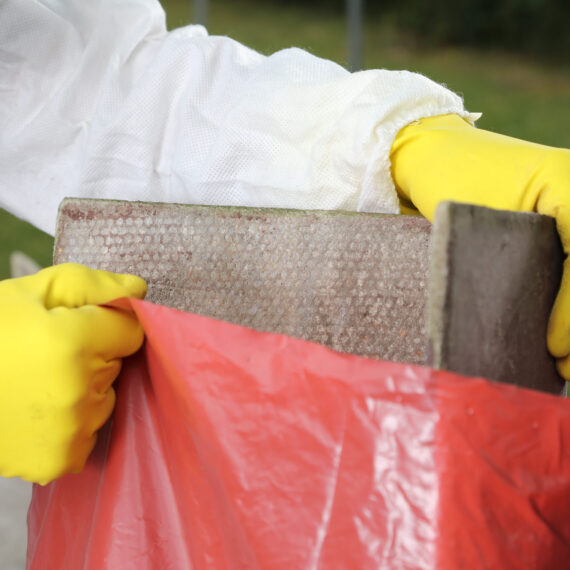 Disposal of Asbestos Material close up